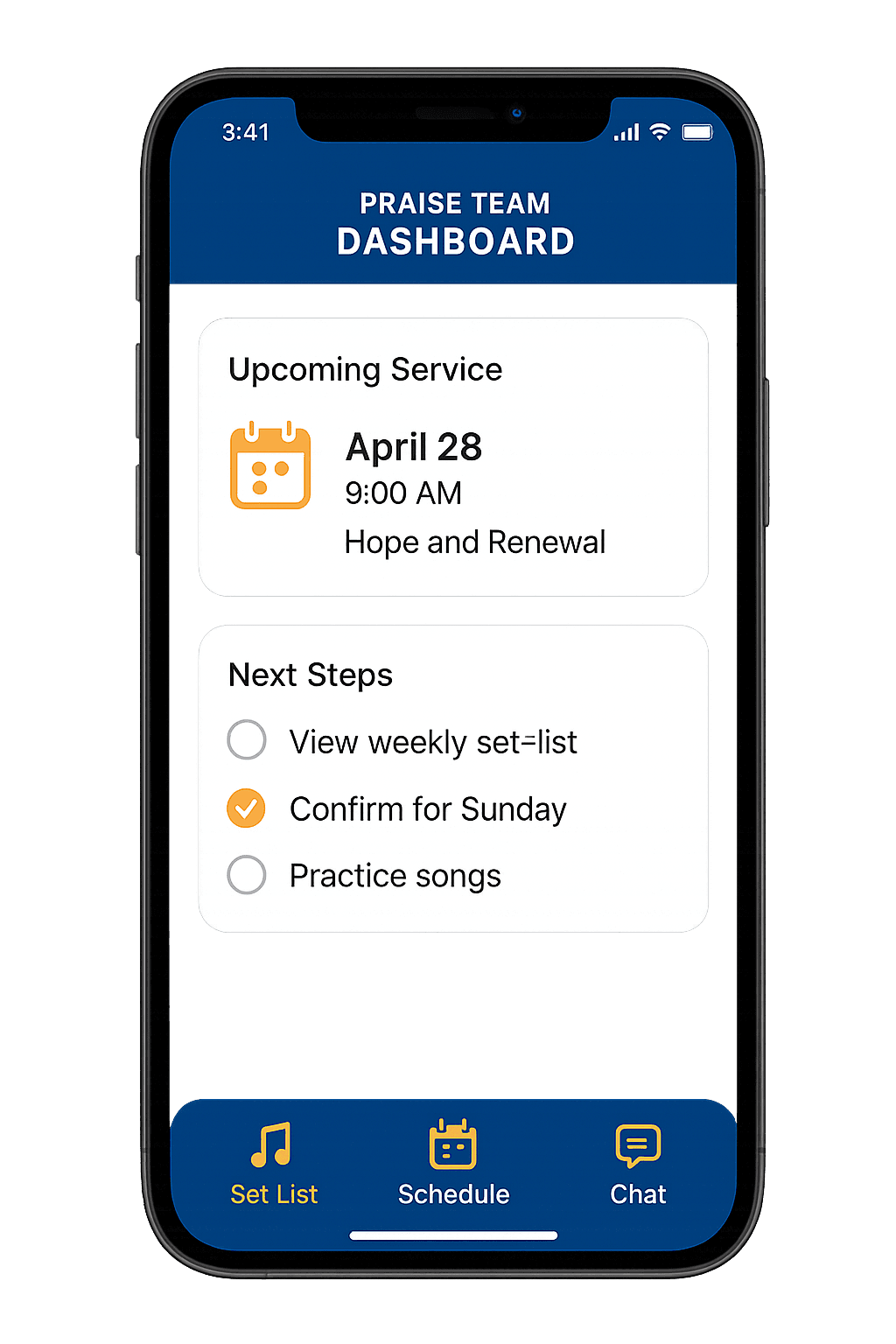 Dashboard Home screen
