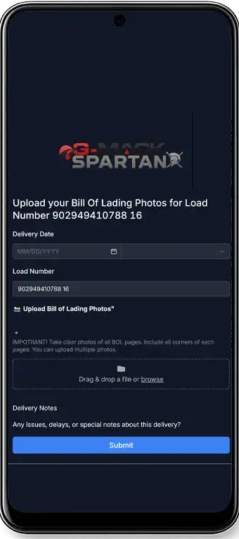 BOL photo upload on phone